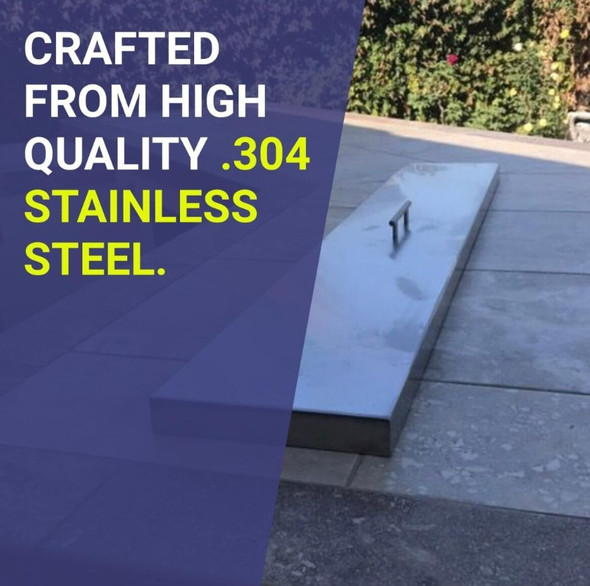 American Fire Products Stainless Steel Cover for Square Drop-In Fire Pit Pan - SS-CV-SQP-18