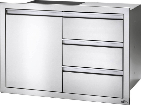 Napoleon 36-Inch Stainless Steel Single Door and Triple Drawer - BI-3624-1D3DR