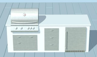 Summerset Outdoor Kitchen Plan 8 ft Straight Island