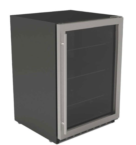 TrueFlame 24-Inch Outdoor Rated Refrigerator w/Glass Door  and Glass Shelves - AMD-RFR-24G