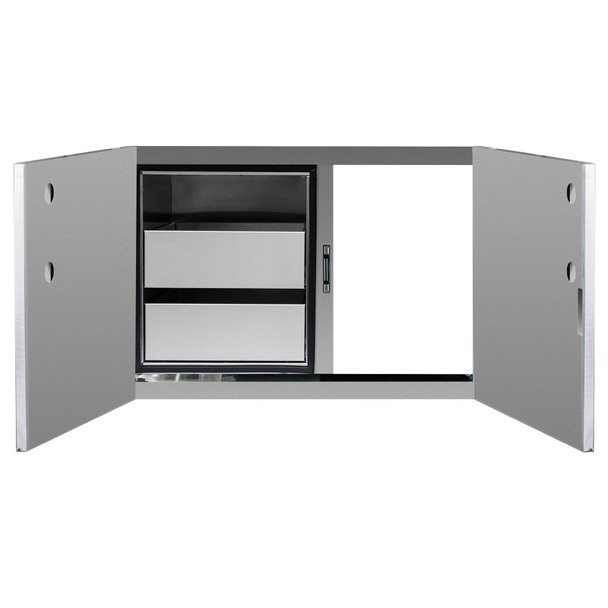 Summerset 36-Inch Stainless Steel 2-Drawer Dry Storage Pantry and Access Door Combo