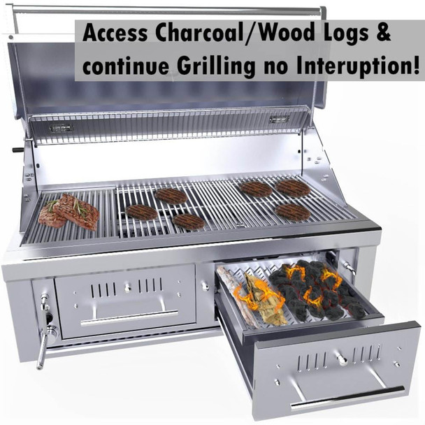 Sunstone Series 42-Inch Hybrid Dual Zone Charcoal/Wood Burning Grill