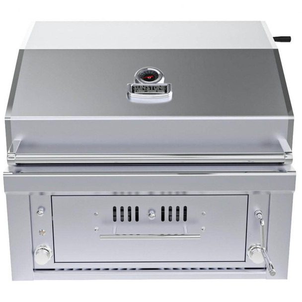 Sunstone Series 30-Inch Hybrid Single Zone Charcoal/Wood Burning W/Infrared Burner Grill