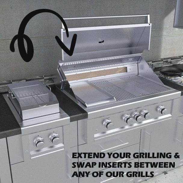 Sunstone Ruby Series 13-Inch Companion Pro Burner W/Cooking Grates & Flavorizer Rack & LED Accent Light