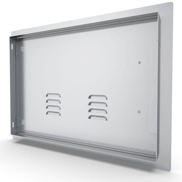 Sunstone-Grill-Classic-Series-24-Inch-Stainless-Steel-Left-Hinge-Vented-Horizontal-Single-Access-Door-A-DH1724-L-Rear-View-Closed