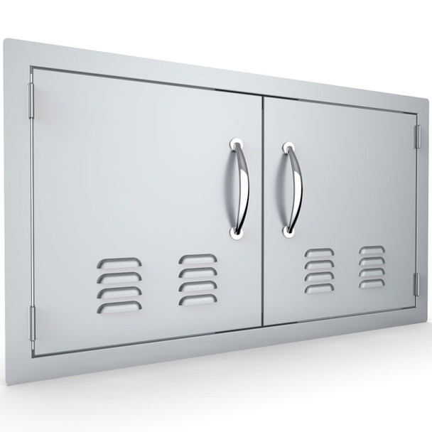 Sunstone-Grill-Classic-Series-36-Inch-Stainless-Steel-Vented-Double-Access-Door-C-DD36-Side-View
