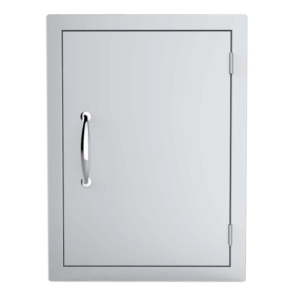 Sunstone Grills Classic Series 17-Inch Stainless Steel Flush Mount Vertical Single Door Dry Storage Pantry Cabinet-Closed Front