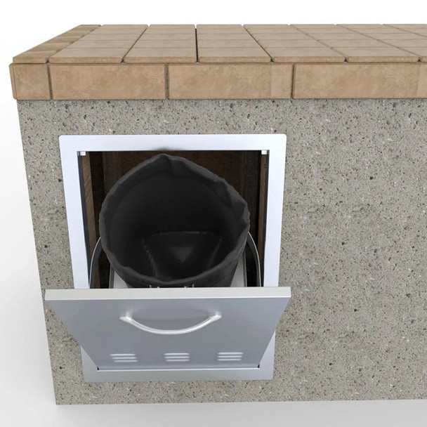 Sunstone Grills Classic Series 20-Inch Stainless Steel Vented Tilt-Out Propane Tank Bin-Open-BBQIsland