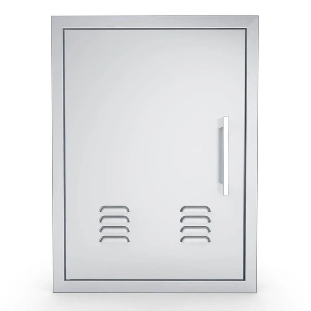 Sunstone Grills Signature Series 17-Inch Stainless Steel Beveled Frame Left-Hinged Vertical Vented Single Access Door-Front-View