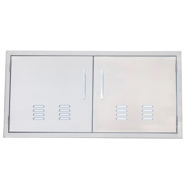 Sunstone Grills Signature Series 42-Inch Stainless Steel Beveled Frame Vented Double Access Door-Front-View