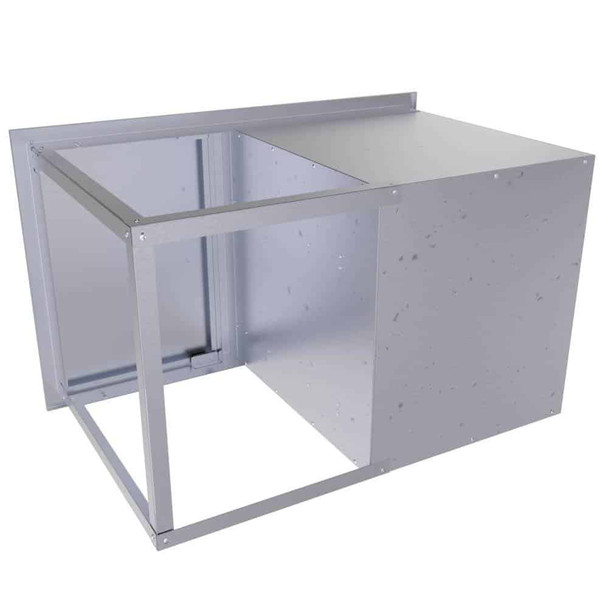 Sunstone Signature Series 36-Inch Stainless Steel Beveled Frame Double Access Drawer and Door Combo