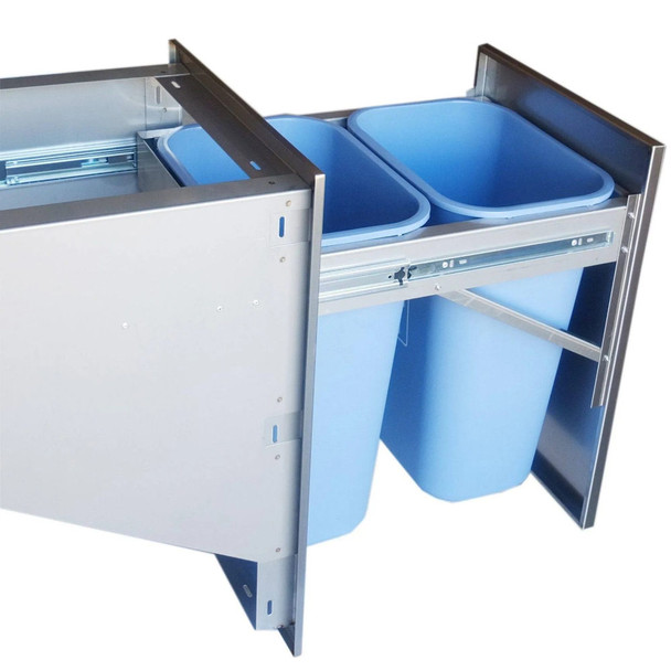 Sunstone Signature Series 20-Inch Stainless Steel Beveled Frame Roll-Out Trash Drawer