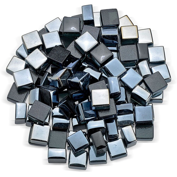 American Fire Glass 1/2" Black Luster 2.0 Cubes - AFF-BLKLST12-2-10