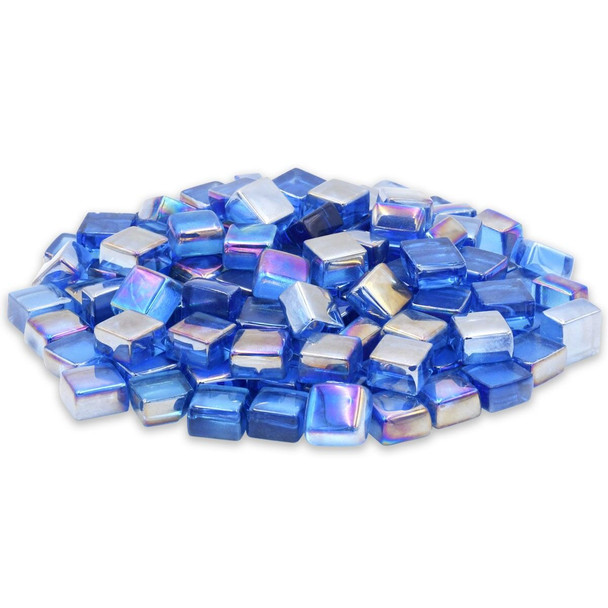 American Fire Glass 1/2" Pacific Blue Luster 2.0 Cubes - AFF-PABLLST12-2-10