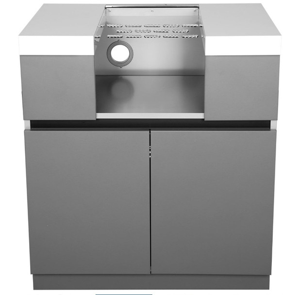 Whistler 4-Burner 102 x 28-Inch Gas Grill Island with Infrared Rear Burner, Refrigerator, Double Side Burner, and Rotisserie Kit - Black Stainless