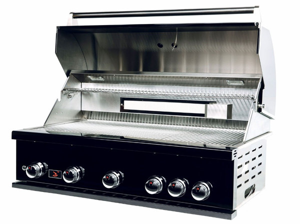 Whistler 5-Burner 172 x 28-Inch Gas Grill Island with Infrared Rear Burner, Refrigerator, Sink, Double Side Burner, and Rotisserie Kit - Black Stainless