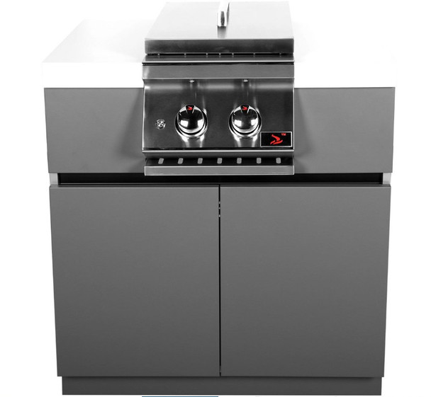 Whistler 4-Burner 164 x 28-Inch Gas Grill Island with Infrared Rear Burner, Refrigerator, Sink, Double Side Burner, and Rotisserie Kit