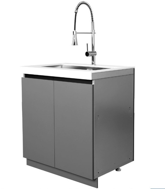 Whistler 5-Burner 172 x 28-Inch Gas Grill Island with Infrared Rear Burner, Refrigerator, Sink, Double Side Burner, and Rotisserie Kit