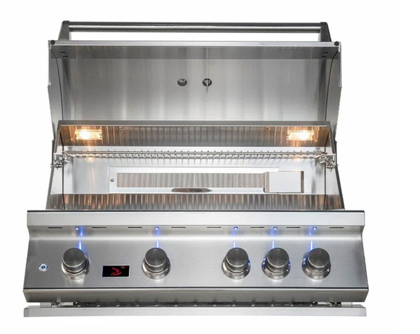 Whistler 4-Burner 132 x 61-Inch Gas Grill Island with 90-Degree Corner, Infrared Rear Burner, Refrigerator, Double Side Burner, and Rotisserie Kit