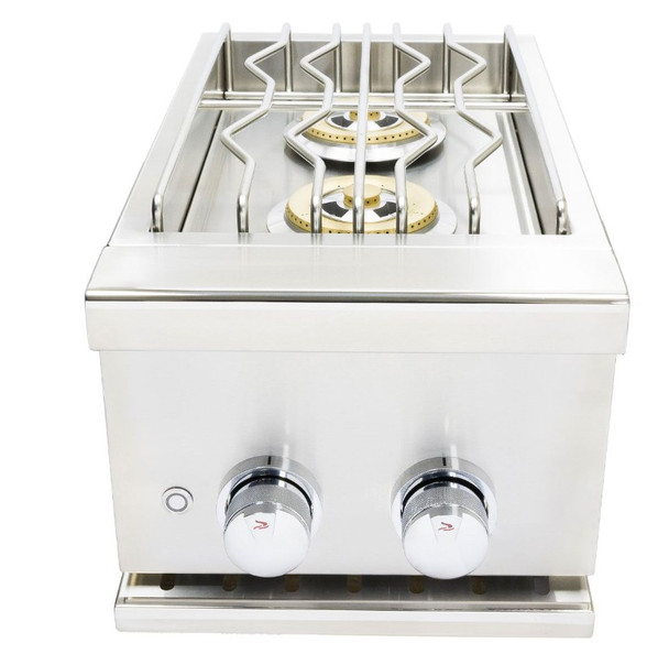 Whistler 5-Burner 140 x 61-Inch Gas Grill Island with 90-Degree Corner, Infrared Rear Burner, Refrigerator, Double Side Burner, and Rotisserie Kit