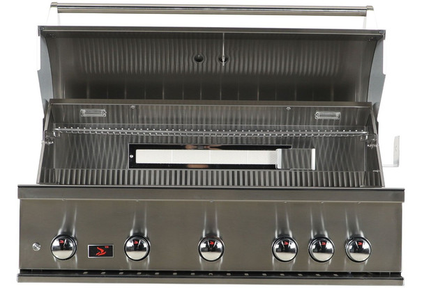 Whistler 5-Burner 140 x 61-Inch Gas Grill Island with 90-Degree Corner, Infrared Rear Burner, Refrigerator, Double Side Burner, and Rotisserie Kit