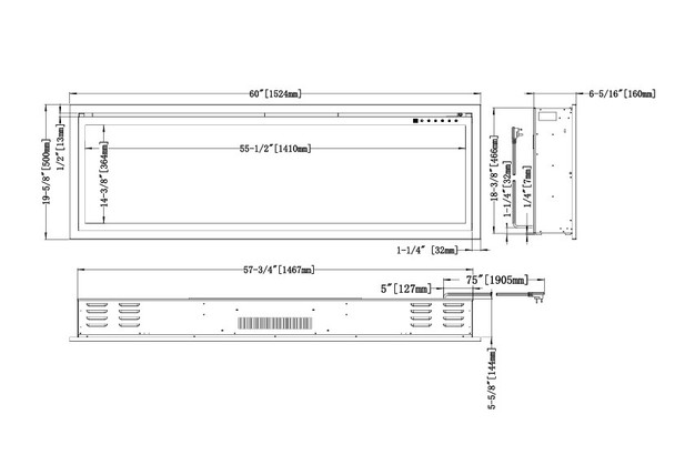 Modern Flames Orion Slim Electric Fireplace - 60"