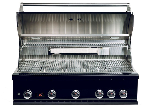 Whistler 5-Burner 163 x 92-Inch Gas Grill Island with Two 90-Degree Corners, Infrared Rear Burner, Refrigerator, Sink, Double Side Burner, and Rotisserie Kit - Black Stainless