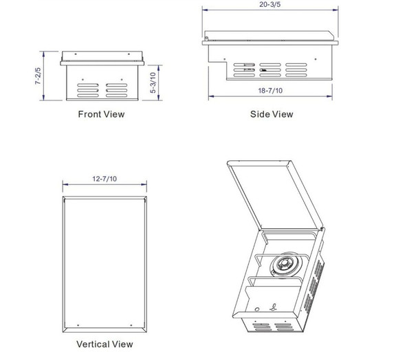 Whistler Drop-In Gas Single Side Burner with Lid