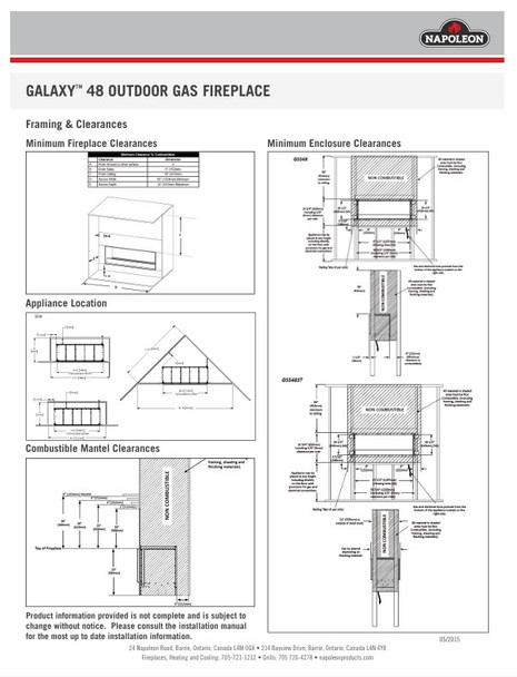 Napoleon Galaxy Outdoor Linear See-Thru Gas Fireplace - 48" (natural gas)