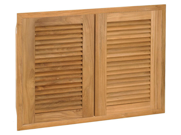 Pacific Teak Millworks 30-Inch Louvered Panel Teak Wood Double Access Door - AD2-30L