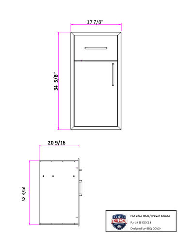 End Zone Single Drawer/Door Combo (Fully Enclosed)