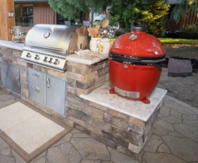 red kamado smoker one a finished smoker module