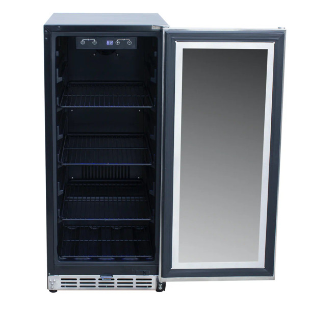 Summerset 15 Inch Outdoor Rated Fridge w/ Glass Door - RFR-15G