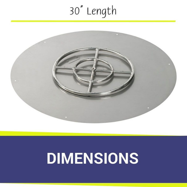 American Fire Products 30" Round Stainless Steel Flat Pan with AWEIS System (18" Ring) - Natural Gas - SS-RFPAWEIS-N-30