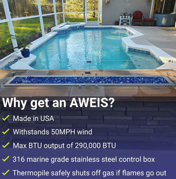 American Fire Products 30" Round Stainless Steel Flat Pan with AWEIS System (18" Ring) - Natural Gas - SS-RFPAWEIS-N-30