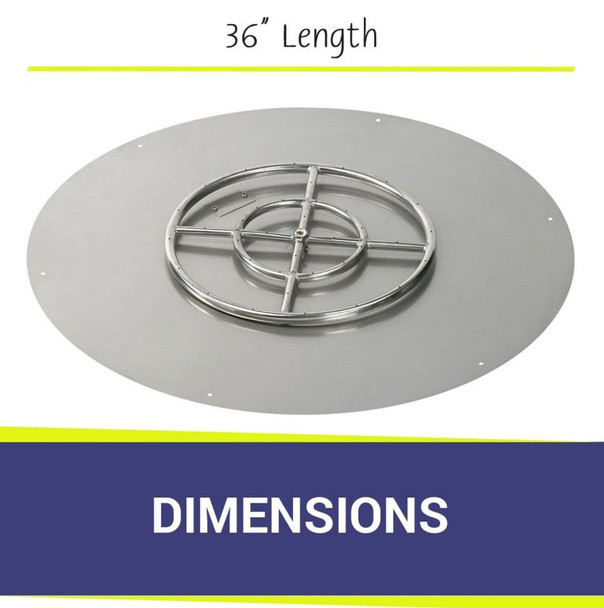 American Fire Products 36" Round Stainless Steel Flat Pan with AWEIS System (18" Ring) - Natural Gas - SS-RFPAWEIS-P-36