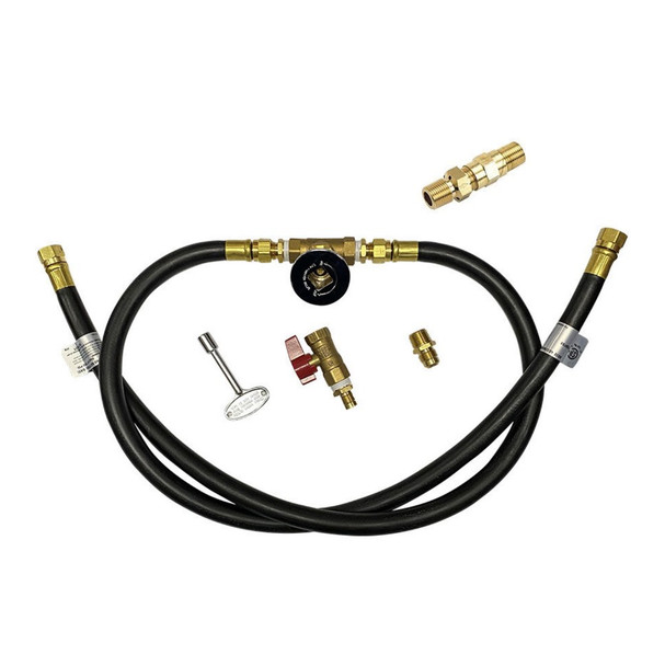 American Fire Products 36" Round Stainless Steel Flat Pan with AWEIS System (18" Ring) - Whole House Propane - SS-RFPAWEIS-N-36