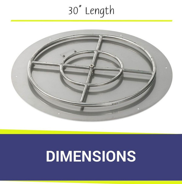 American Fire Products 30" Round Stainless Steel Flat Pan with AWEIS System (24" Ring) - Natural Gas - SS-RFPAWEIS-N-30H