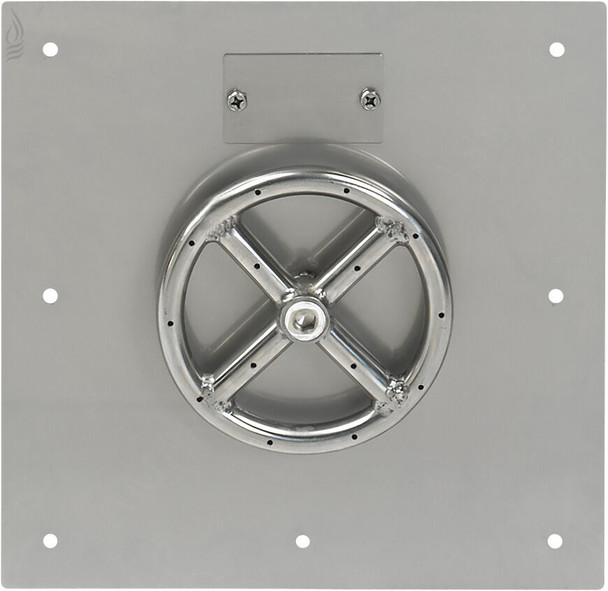 American Fire Products 12" Square Stainless Steel Flat Pan (1/2" Nipple) - SS-SQFP-12