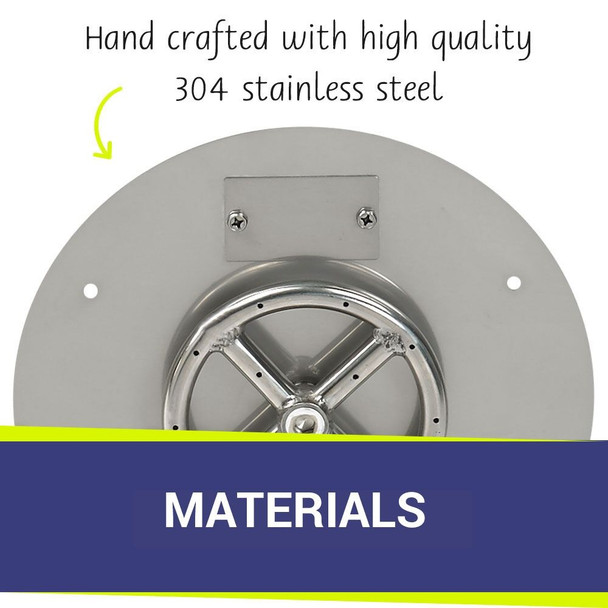 American Fire Products 12" Round Stainless Steel Flat Pan With 6" Fire Ring - SS-RFP-12-ASBL