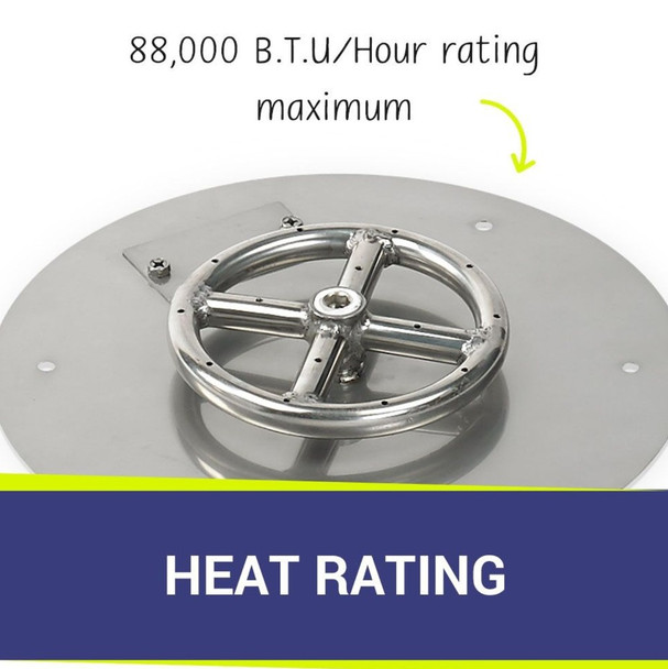 American Fire Products 12" Round Stainless Steel Flat Pan With 6" Fire Ring - SS-RFP-12-ASBL