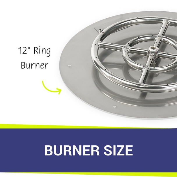 American Fire Products 18" Round Stainless Steel Flat Pan With 12" Fire Ring - SS-RFP-18-ASBL