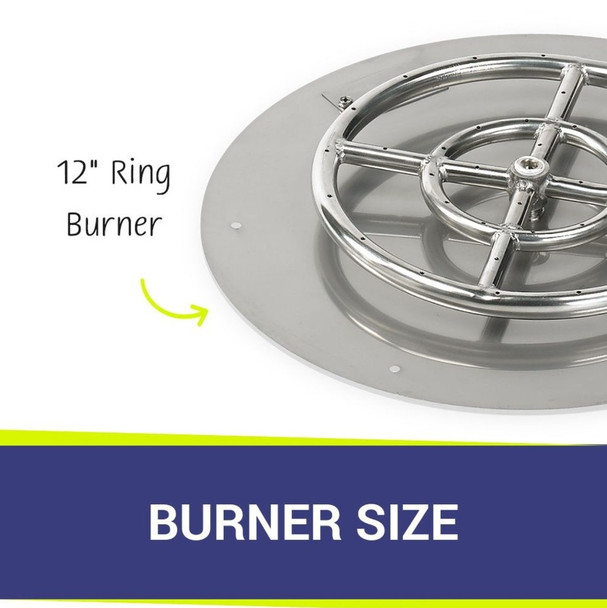 American Fire Products 18" Round Stainless Steel Flat Pan With 12" Fire Ring - SS-RFP-18-ASBL