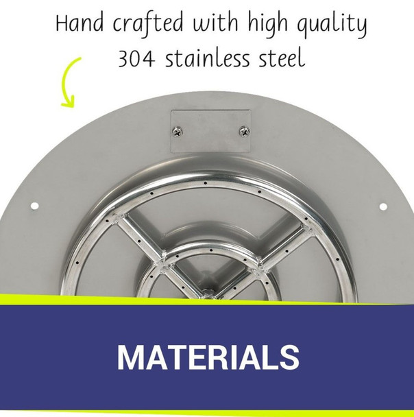 American Fire Products 18" Round Stainless Steel Flat Pan With 12" Fire Ring - SS-RFP-18-ASBL