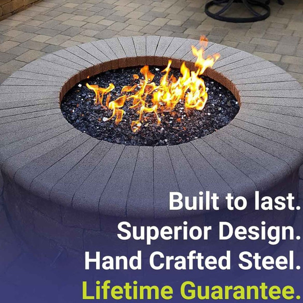 American Fire Products 18" Round Stainless Steel Flat Pan With 12" Fire Ring - SS-RFP-18-ASBL