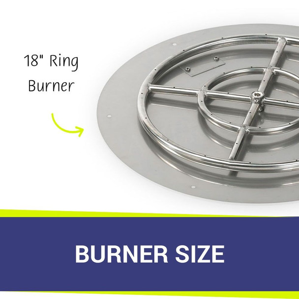 American Fire Products 24" Round Stainless Steel Flat Pan With 18" Fire Ring - SS-RFP-24-ASBL