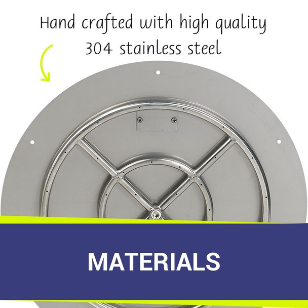 American Fire Products 24" Round Stainless Steel Flat Pan With 18" Fire Ring - SS-RFP-24-ASBL