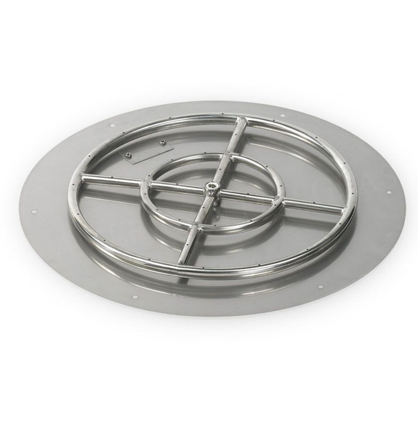 American Fire Products 24" Round Stainless Steel Flat Pan With 18" Fire Ring - SS-RFP-24-ASBL