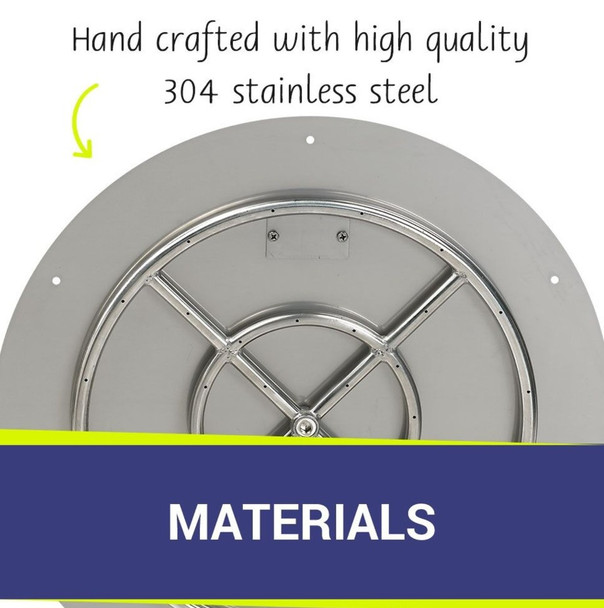 American Fire Products 24" Round Stainless Steel Flat Pan With 18" Fire Ring - SS-RFP-24-ASBL