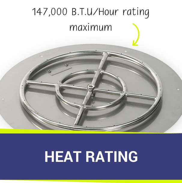American Fire Products 24" Round Stainless Steel Flat Pan With 18" Fire Ring - SS-RFP-24-ASBL